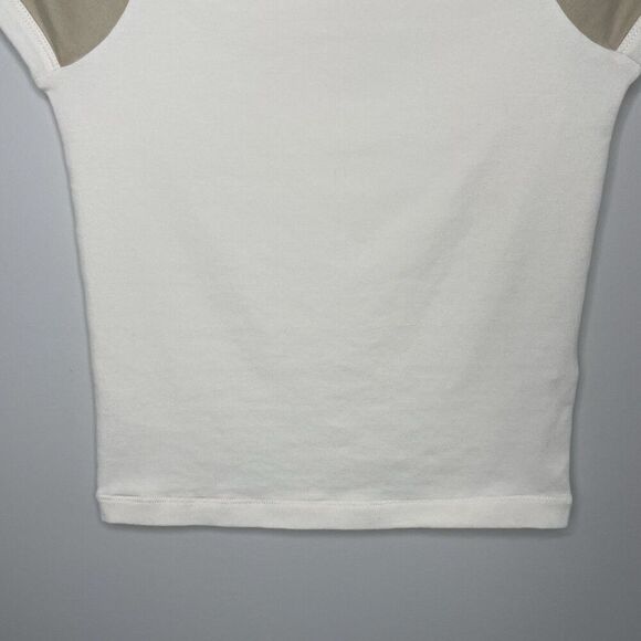 MADEWELL Baby Tee Women XXS Antique Cream NEW Raglan Sleeve Shrunken Fit NP844 - Picture 6 of 14